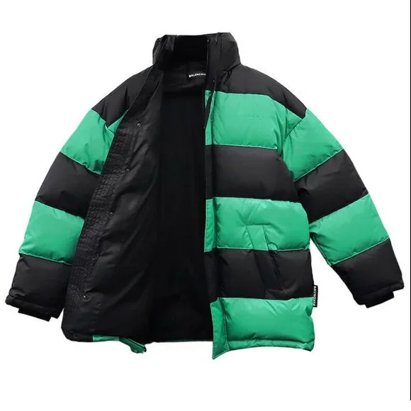 Balenciaga Down Jacket Striped Stripe Puffer Feather Jacket 44